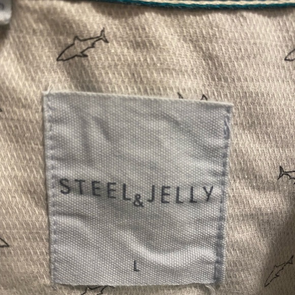 Button Up Shirt with sharks, size Large - Picture 3 of 3